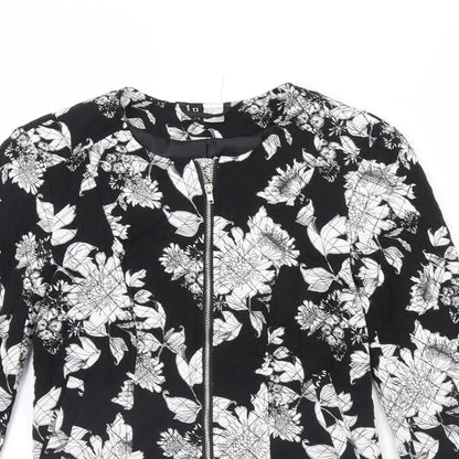 Divided Womens Black Floral  Jacket  Size 6