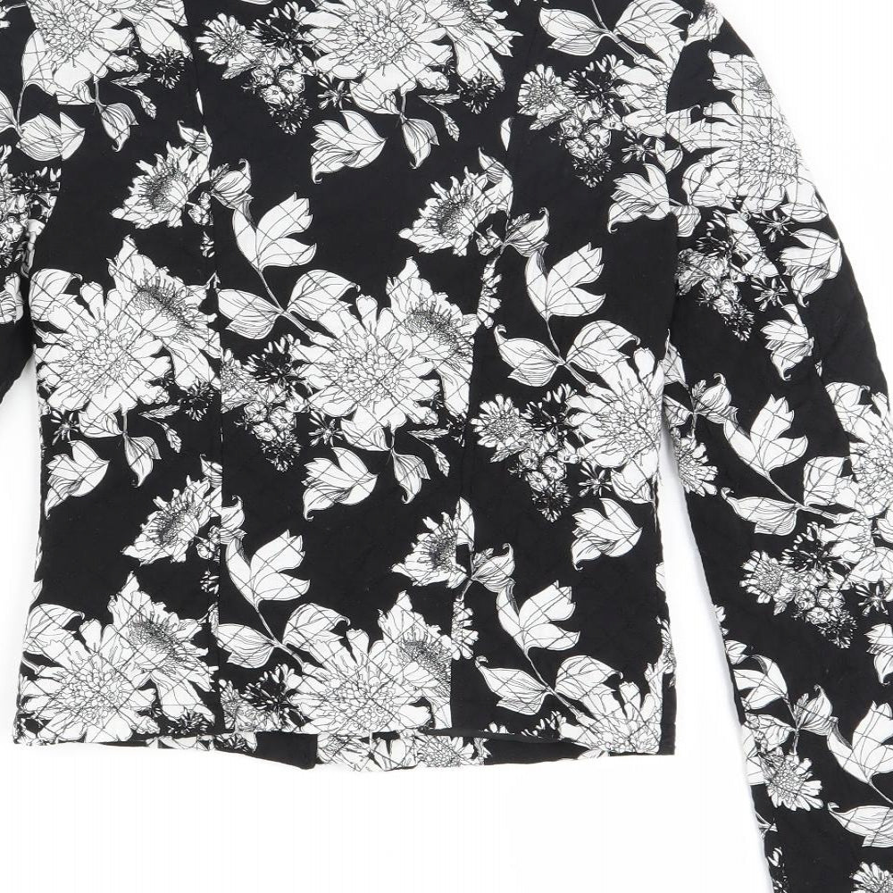 Divided Womens Black Floral  Jacket  Size 6