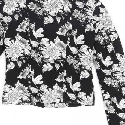 Divided Womens Black Floral  Jacket  Size 6