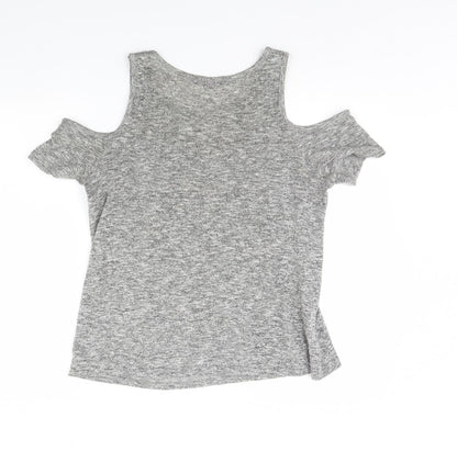 Womens UK Size 12 New Look Grey Basic Blouse