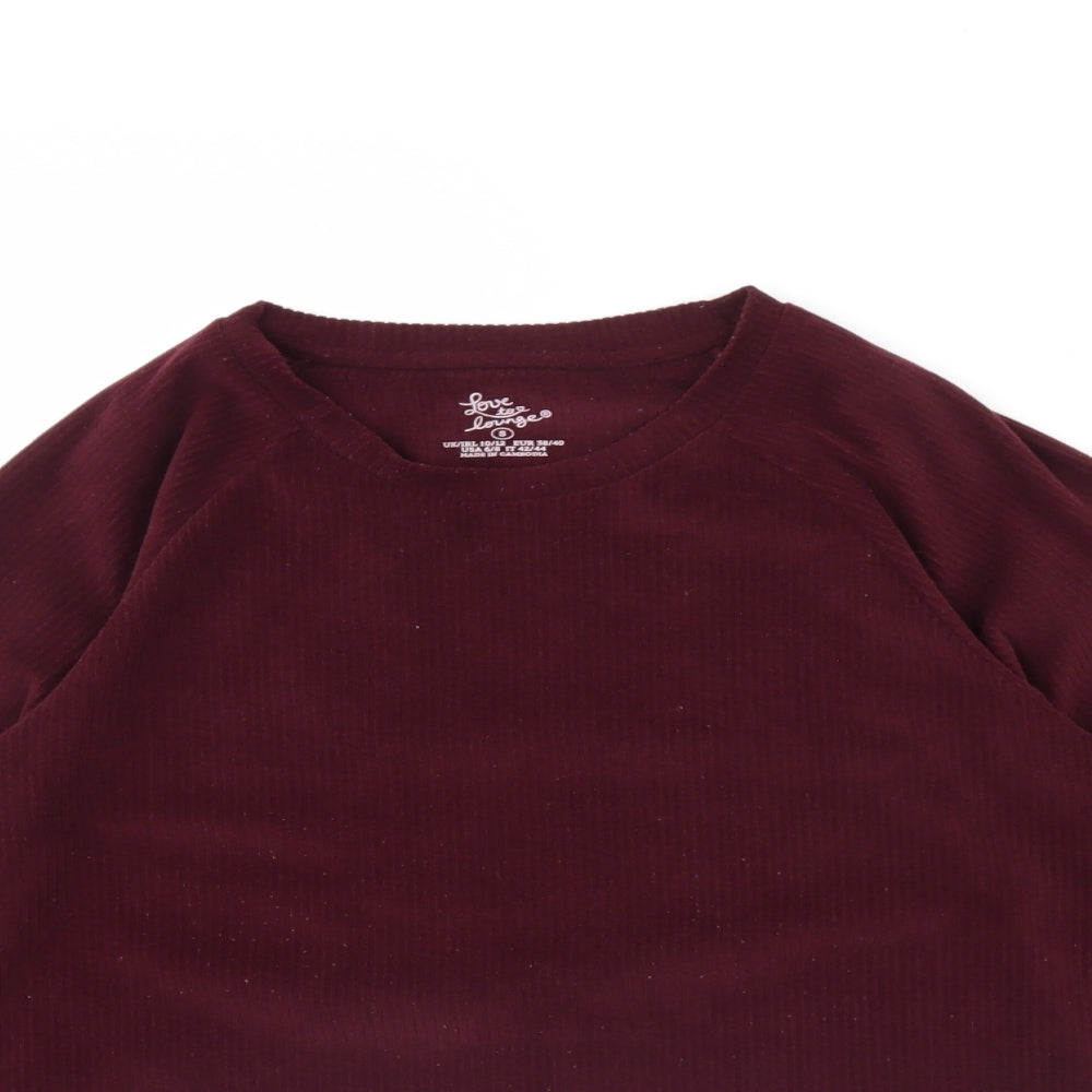 Womens UK Size S Love to lounge Red Pullover Jumper