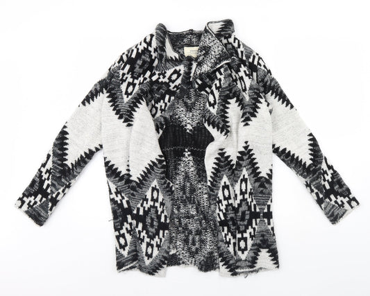 Papaya Womens Black Geometric  Jacket  Size S