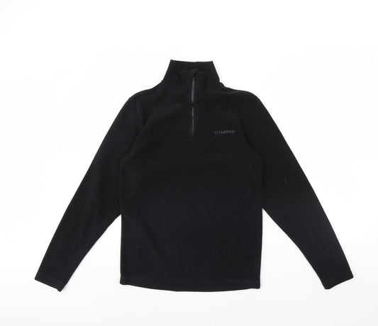 Campri Boys Black  Fleece Henley Jumper Size 13 Years