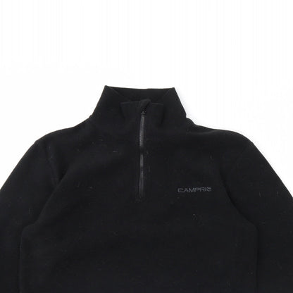 Campri Boys Black  Fleece Henley Jumper Size 13 Years