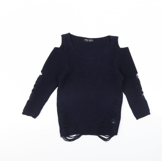 Womens UK Size 8 Select Blue Pullover Jumper