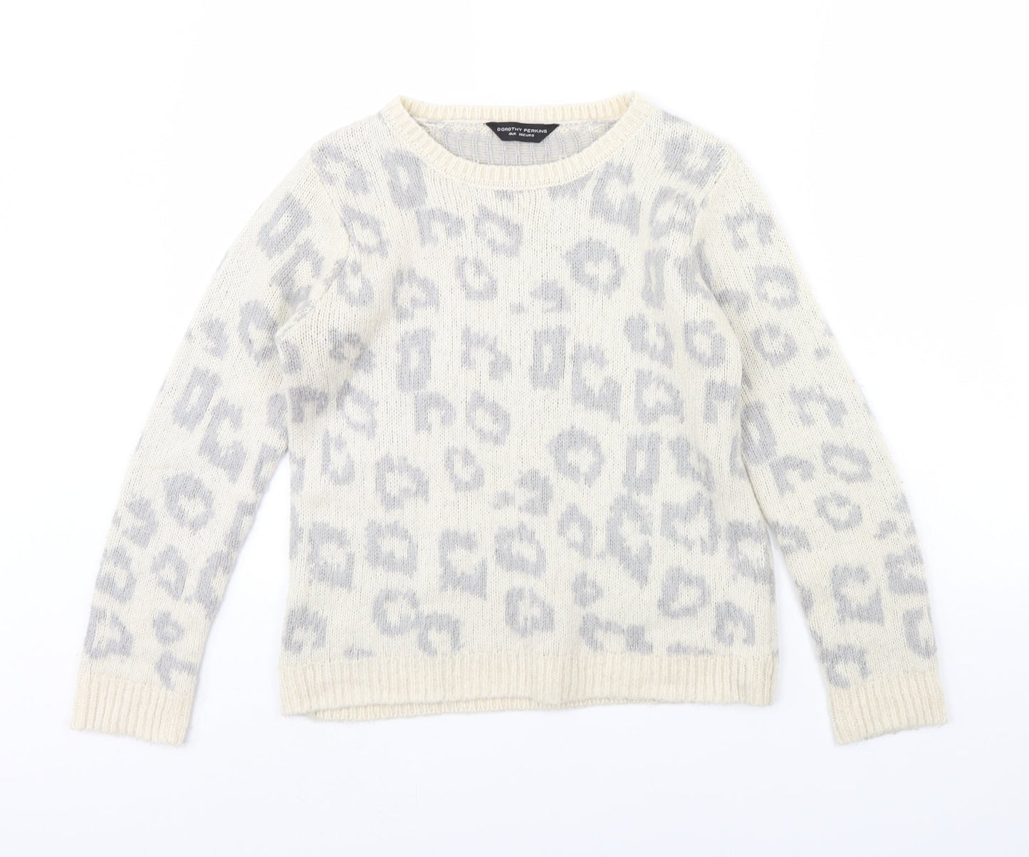 Dorothy Perkins Womens Ivory Animal Print  Pullover Jumper Size 10