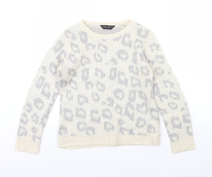Dorothy Perkins Womens Ivory Animal Print  Pullover Jumper Size 10