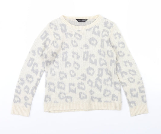 Dorothy Perkins Womens Ivory Animal Print  Pullover Jumper Size 10