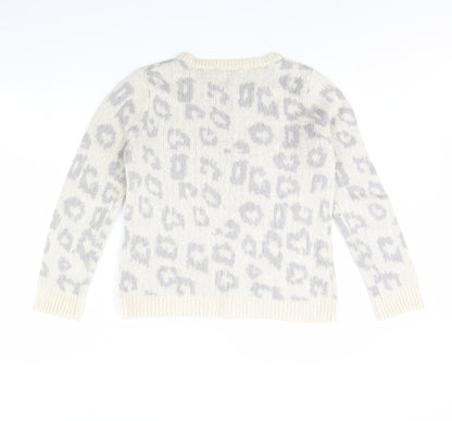 Dorothy Perkins Womens Ivory Animal Print  Pullover Jumper Size 10