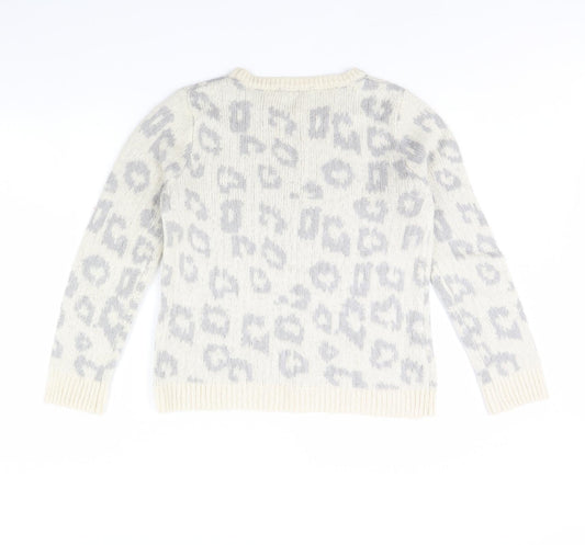 Dorothy Perkins Womens Ivory Animal Print  Pullover Jumper Size 10