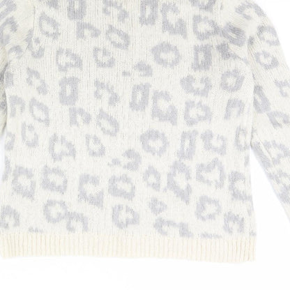 Dorothy Perkins Womens Ivory Animal Print  Pullover Jumper Size 10