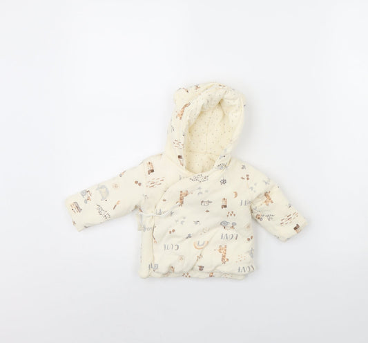George Girls Ivory Animal Print  Jacket  Size 3-6 Months  - Animal
