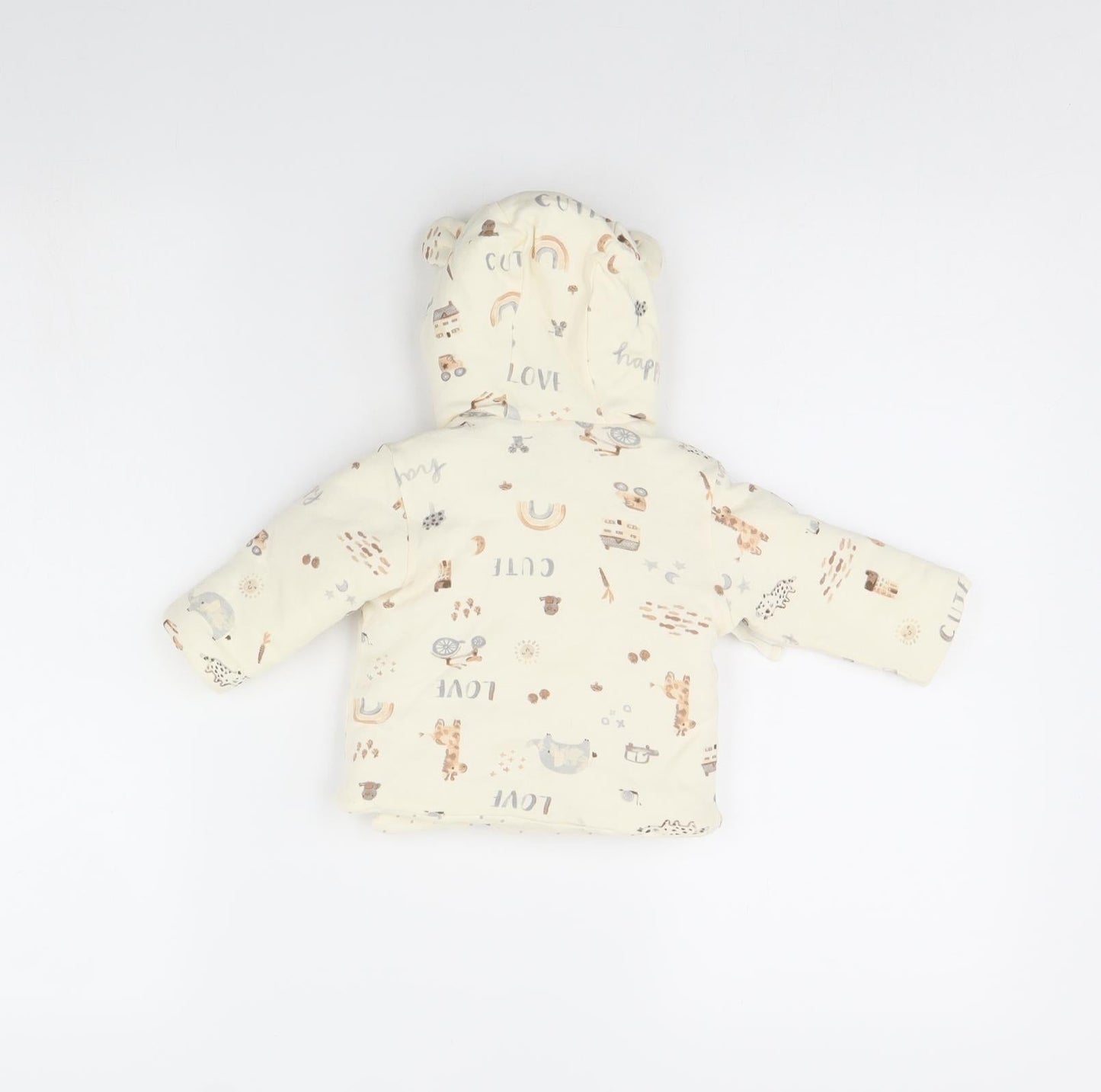 George Girls Ivory Animal Print  Jacket  Size 3-6 Months  - Animal