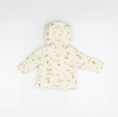 George Girls Ivory Animal Print  Jacket  Size 3-6 Months  - Animal