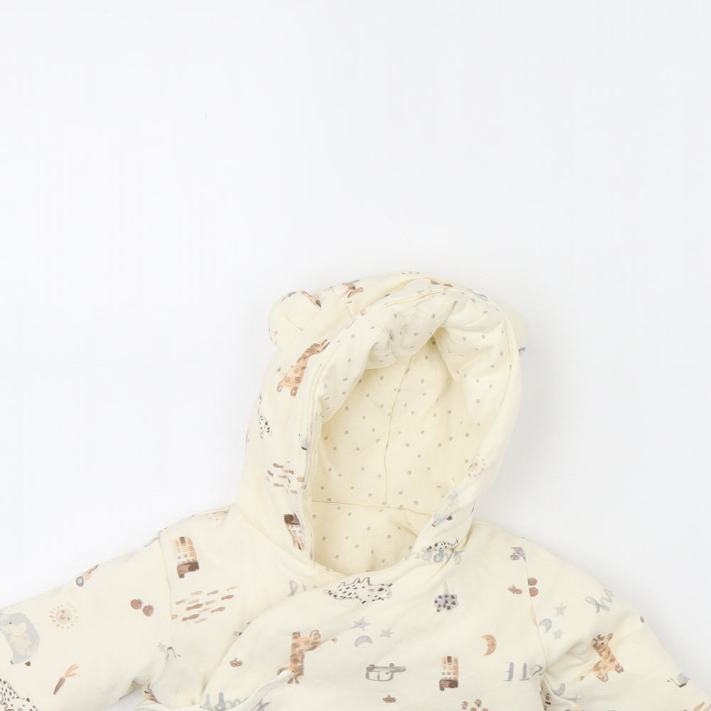 George Girls Ivory Animal Print  Jacket  Size 3-6 Months  - Animal