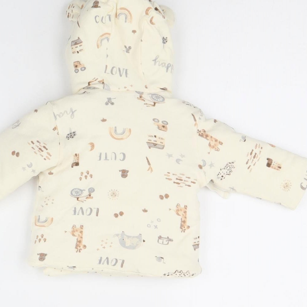 George Girls Ivory Animal Print  Jacket  Size 3-6 Months  - Animal