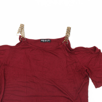 Womens UK Size 12 Select Red Basic Blouse