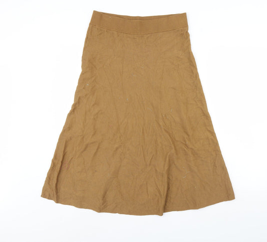 m&s Womens Brown   Flare Skirt Size 14