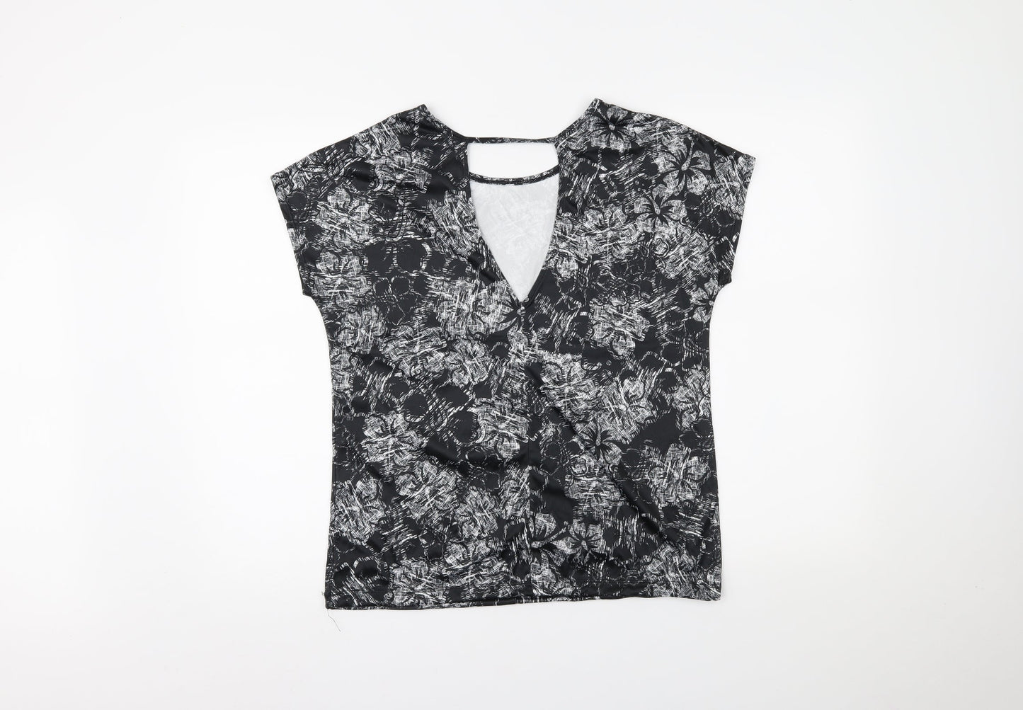 Athletic Works Womens Black Floral  Basic Casual Size S