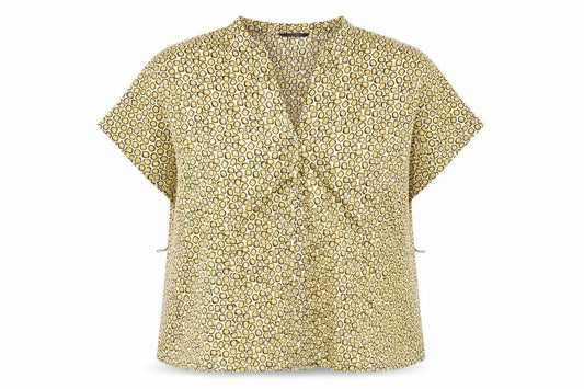 Bonmarché Womens Gold Polka Dot Top Pyjama Top Size 24