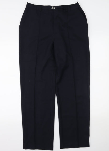 Womens UK Size 14 Marks and Spencer Regular Fit  Blue Trousers