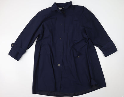 miss helen Womens Blue   Overcoat Coat Size XS