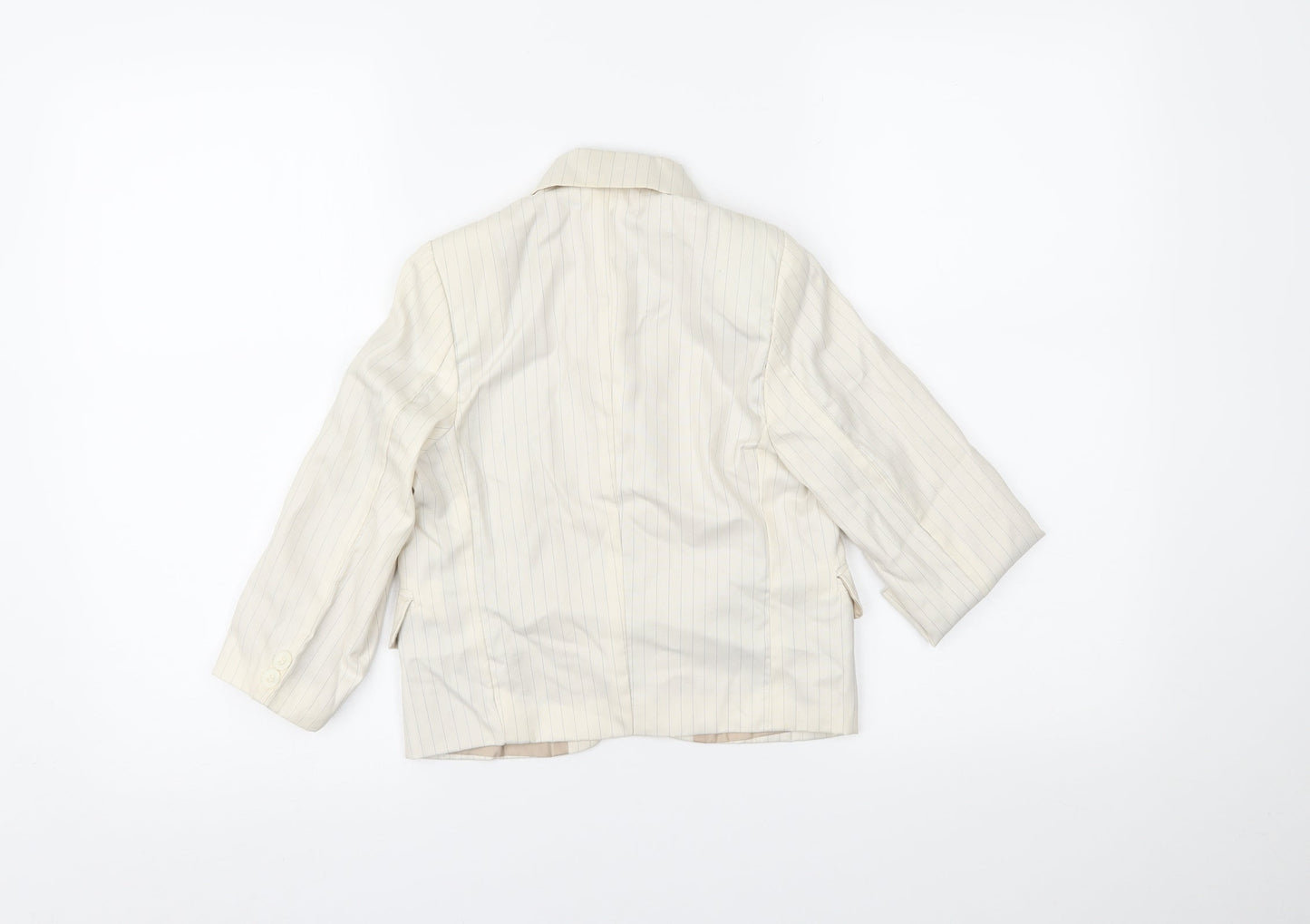 les voiliers Womens White Striped  Jacket Blazer Size 4
