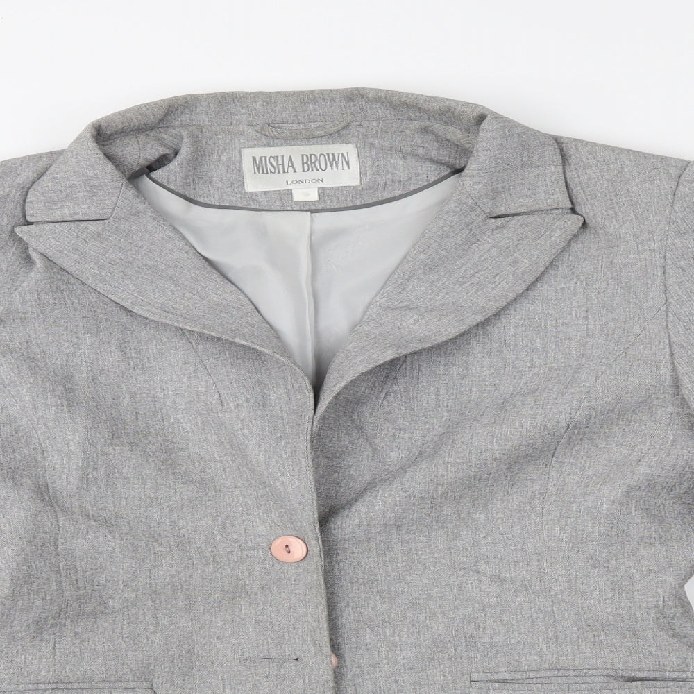 Misha Brown Womens Grey   Jacket Blazer Size 12