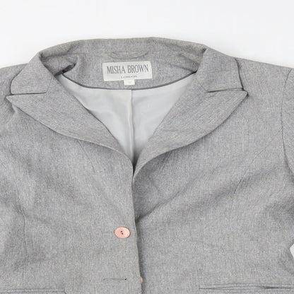 Misha Brown Womens Grey   Jacket Blazer Size 12