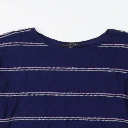 Love Leisure Womens Blue Striped  Basic Blouse Size 16