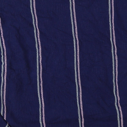 Love Leisure Womens Blue Striped  Basic Blouse Size 16
