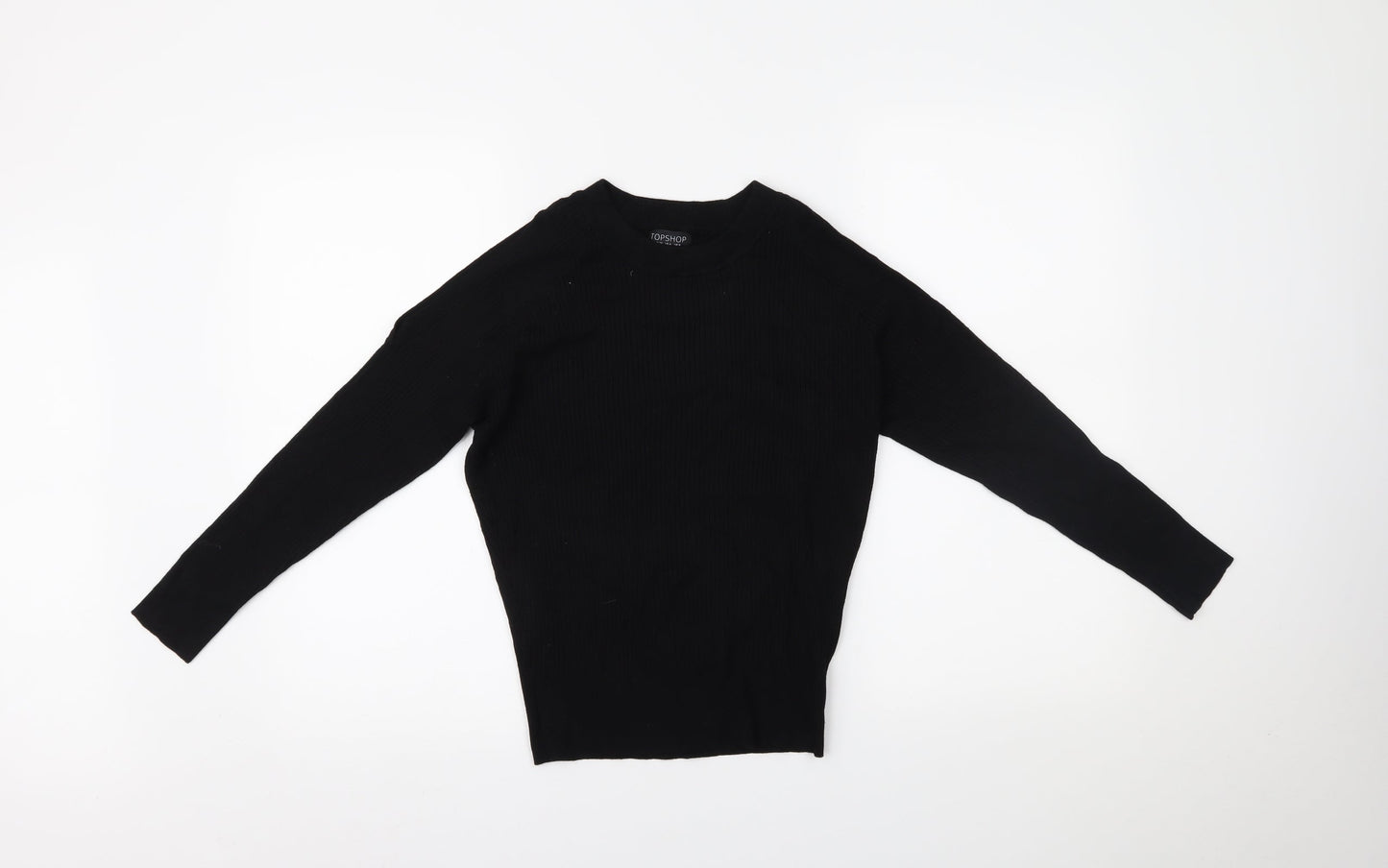 Womens UK Size 8 Topshop Black Basic Blouse