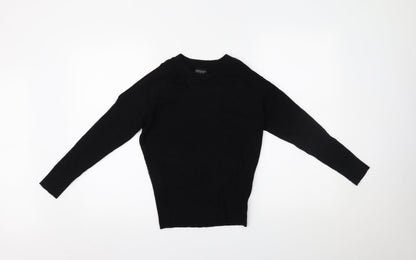 Womens UK Size 8 Topshop Black Basic Blouse