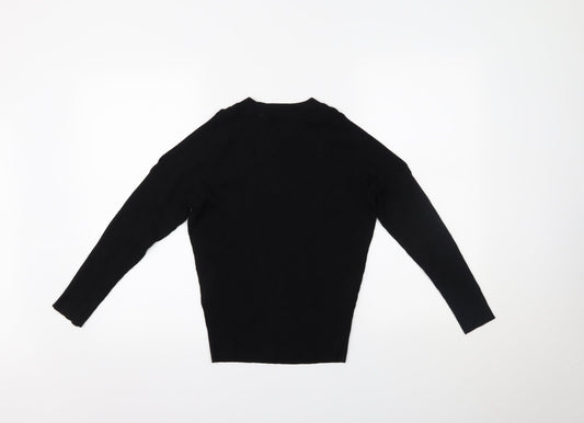 Womens UK Size 8 Topshop Black Basic Blouse