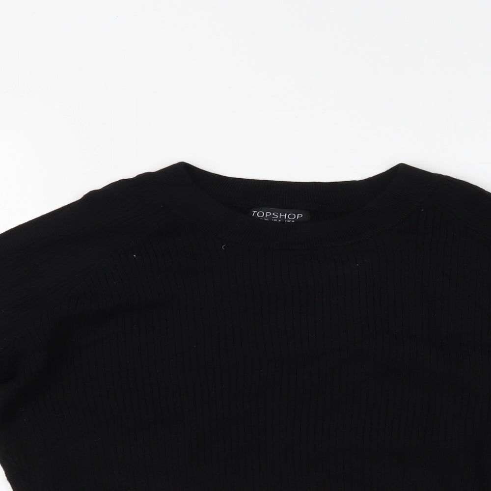 Womens UK Size 8 Topshop Black Basic Blouse