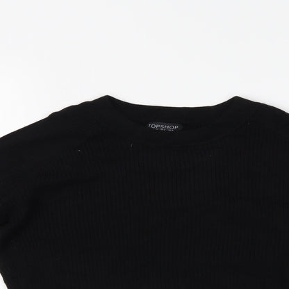 Womens UK Size 8 Topshop Black Basic Blouse