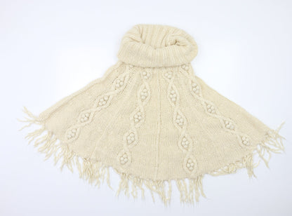 Papaya Womens Ivory   Overcoat Poncho Size M