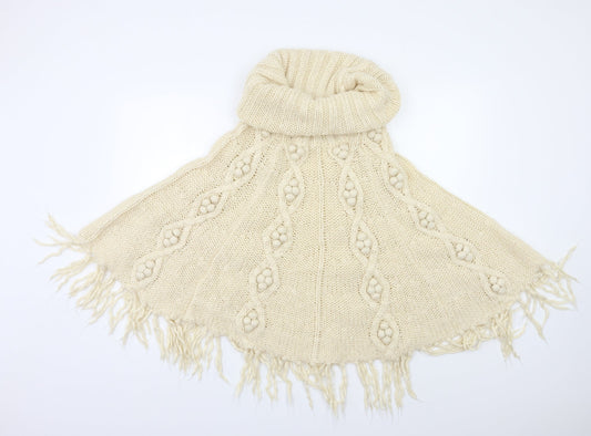 Papaya Womens Ivory   Overcoat Poncho Size M