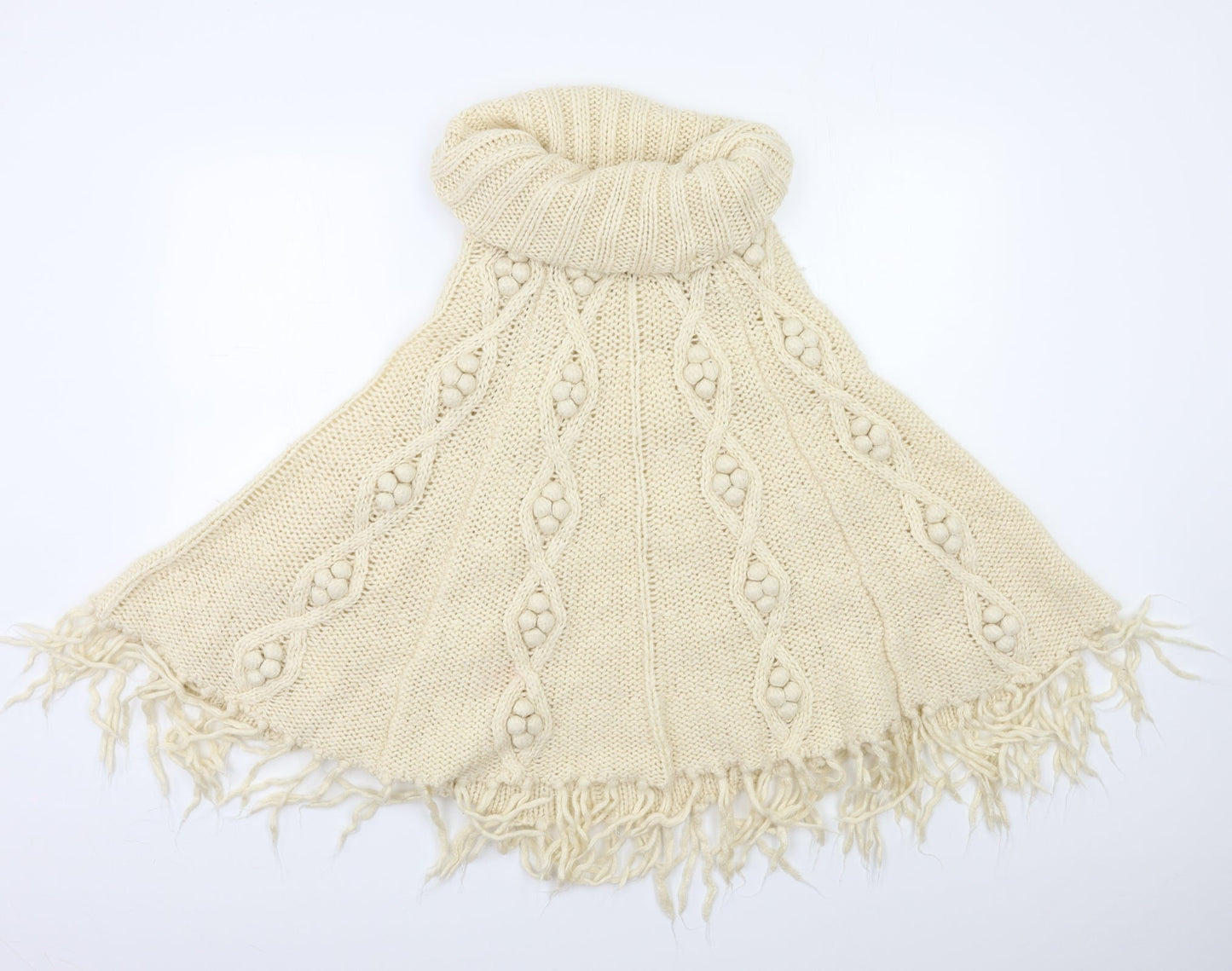 Papaya Womens Ivory   Overcoat Poncho Size M