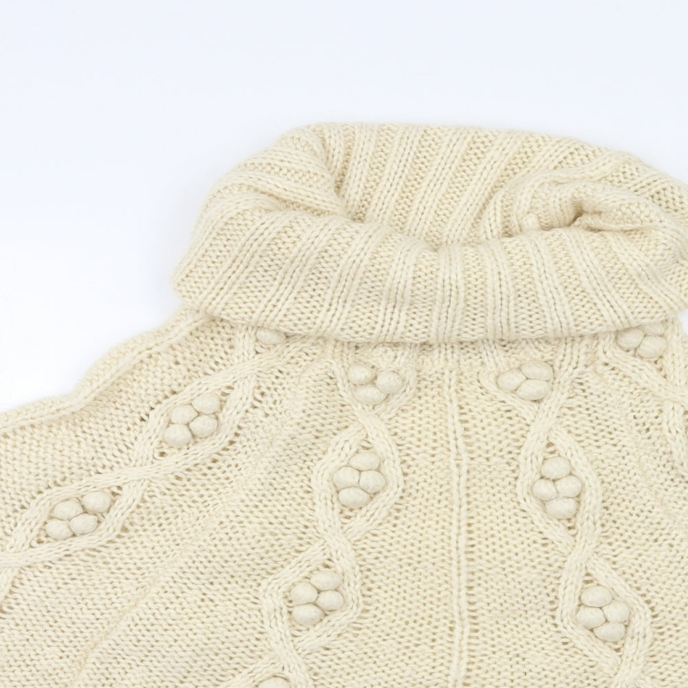 Papaya Womens Ivory   Overcoat Poncho Size M