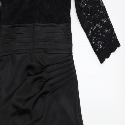 Miusol Womens Black Floral  A-Line  Size S