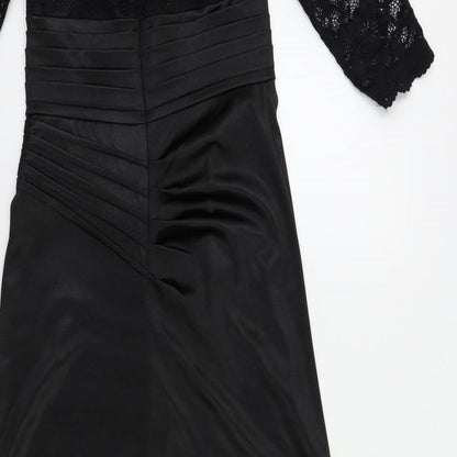 Miusol Womens Black Floral  A-Line  Size S