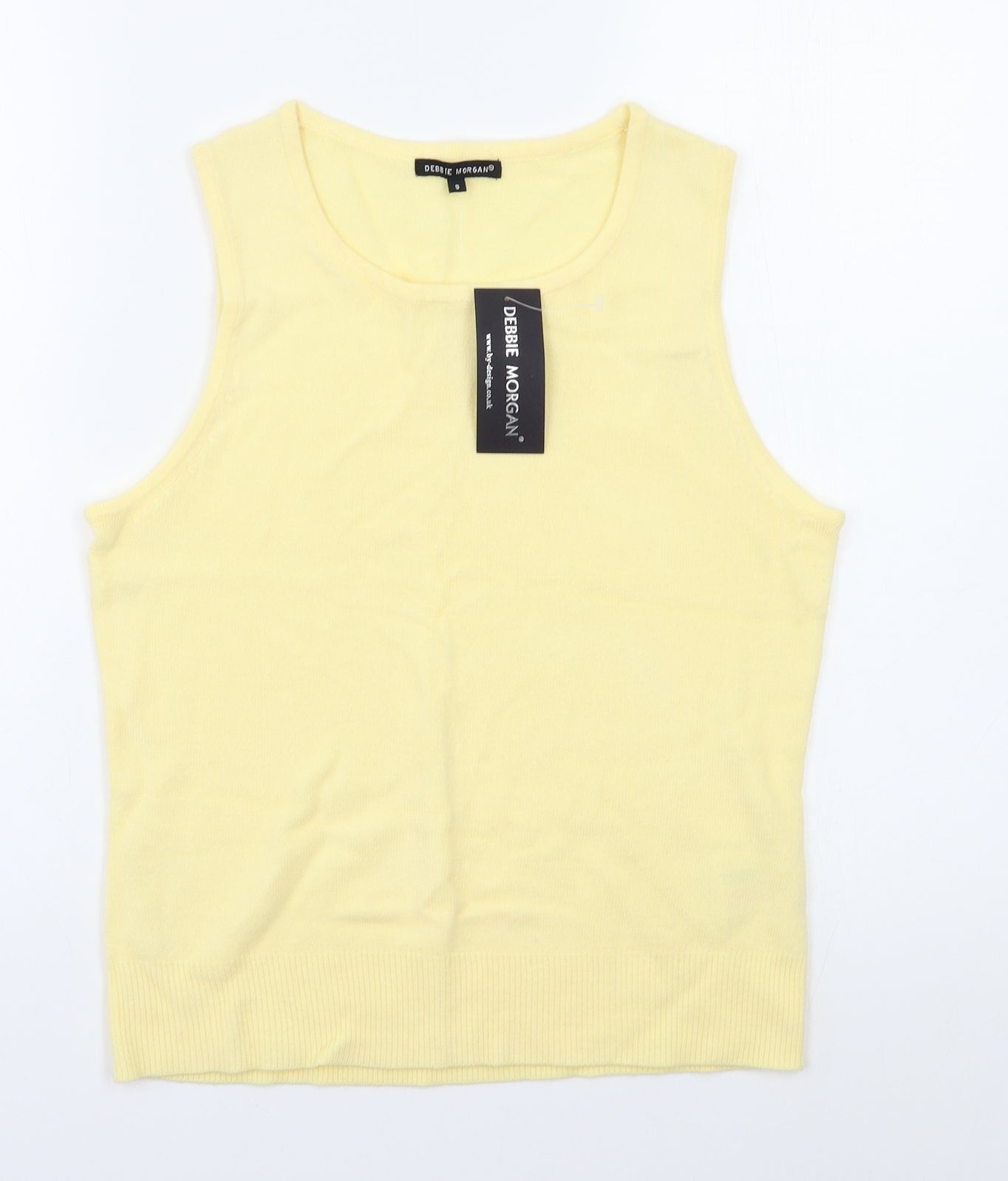 Womens UK Size S Debbie Morgan Yellow Vest Jumper