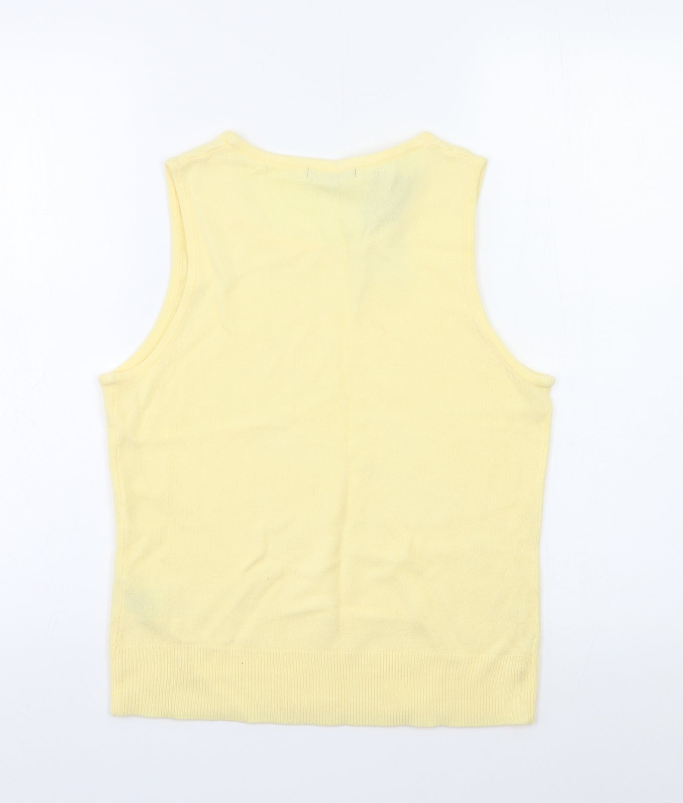 Womens UK Size S Debbie Morgan Yellow Vest Jumper