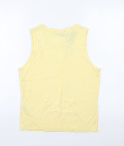Womens UK Size S Debbie Morgan Yellow Vest Jumper
