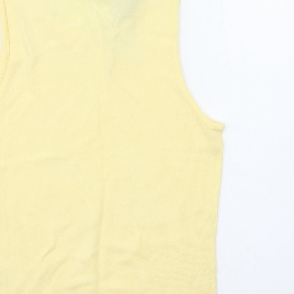 Womens UK Size S Debbie Morgan Yellow Vest Jumper