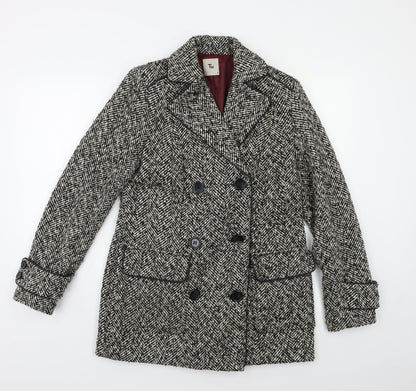 TU Womens Grey   Pea Coat Coat Size 8