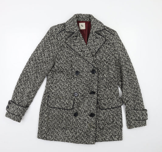 TU Womens Grey   Pea Coat Coat Size 8