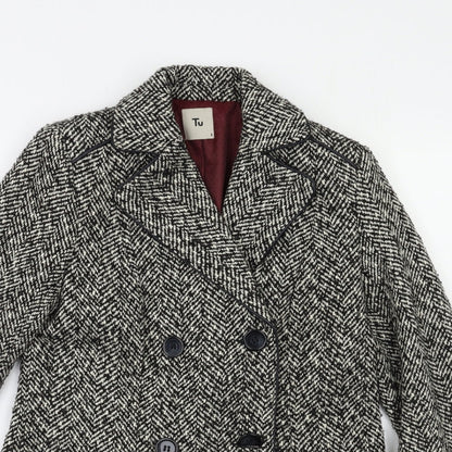 TU Womens Grey   Pea Coat Coat Size 8