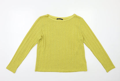 Womens UK Size 12 M&S Yellow Pullover Jumper
